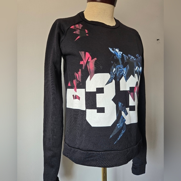 IRO LIMITED EDITION spring 2014 Black Crewneck Sweatshirt with Artistic Design. - Picture 2 of 10